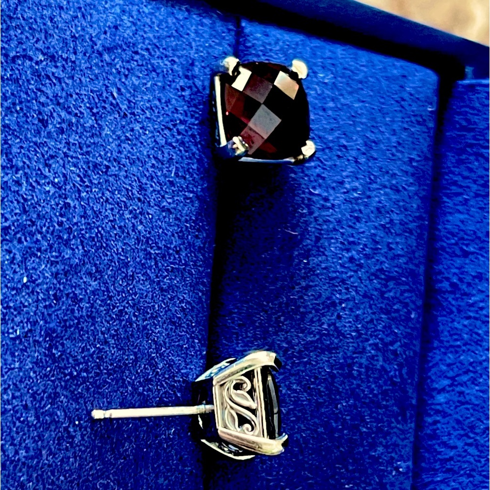 Custom Garnet cushion/pillow cut antique setting in 18k gold
